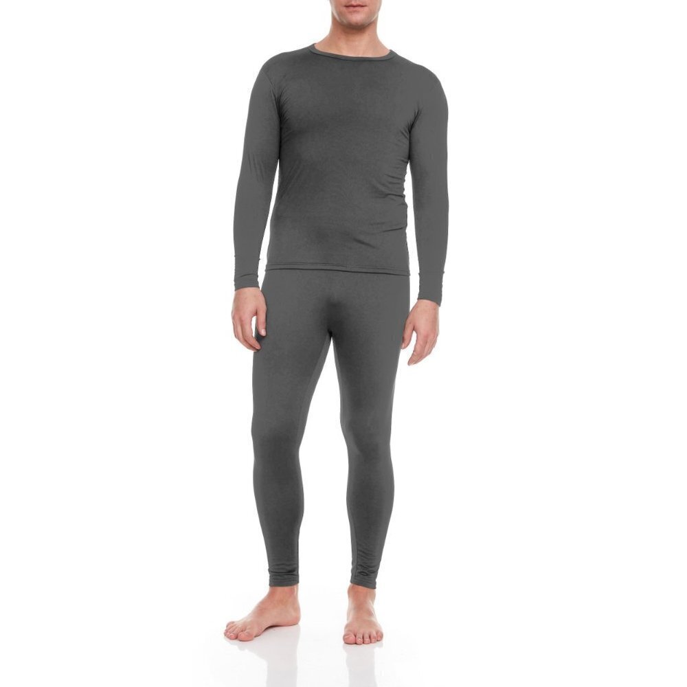 Thermals Men Charcoal Underwear Microfiber Fleece Long Johns Winter Base Layer